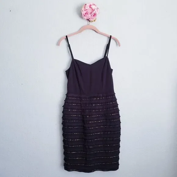 Marina Black Bead and Fringe Gatsby Mini Dress - Picture 2 of 12